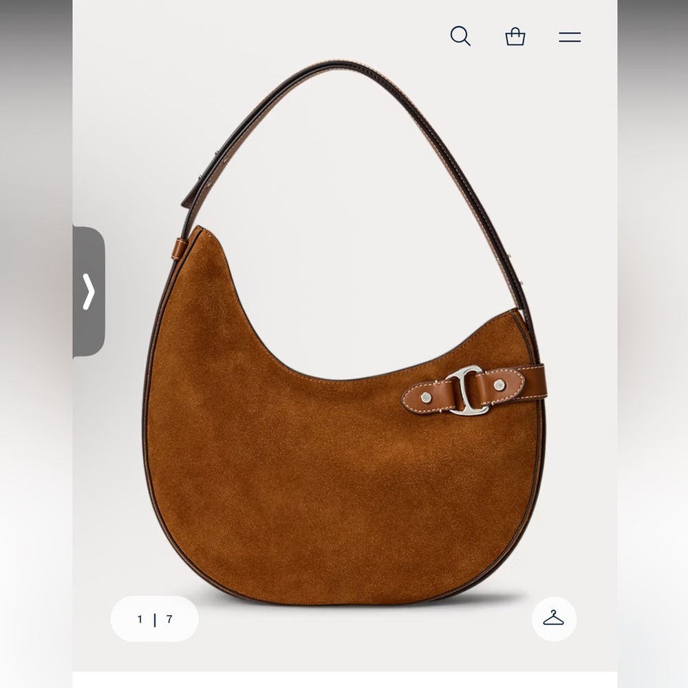 Ralph Lauren Tan Suede Shoulder Bag Large